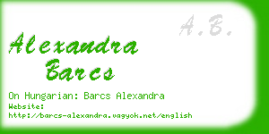 alexandra barcs business card